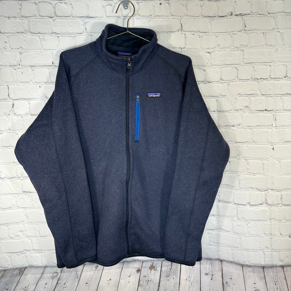 Patagonia Better Sweater Full Zip Fleece Jacket Mens Large Navy Blue 25528